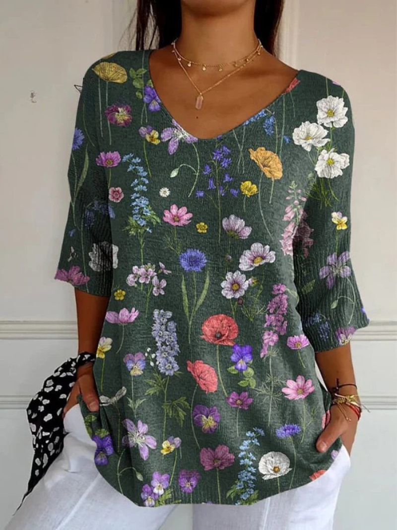 Marion | Strickwaren mit Vintage-Blumenmuster