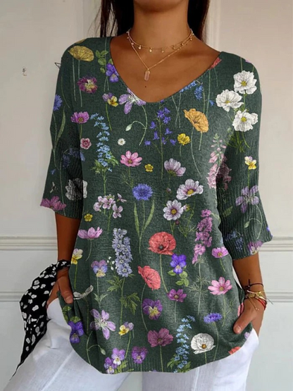 Marion | Strickwaren mit Vintage-Blumenmuster