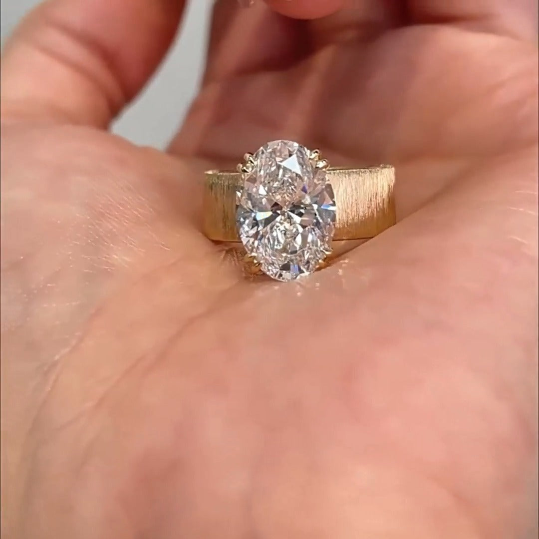 Jasmin™ | Bague de fiançailles ovale bande large