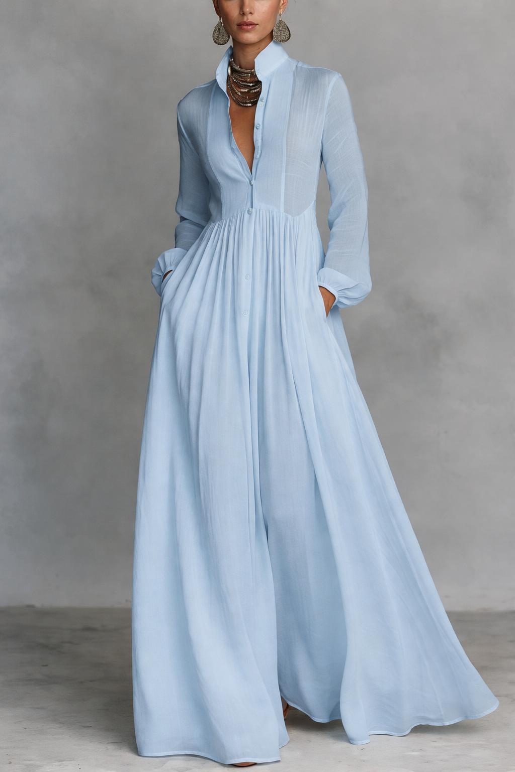 Serena™ | Robe maxi fluide à boutons sur le devant