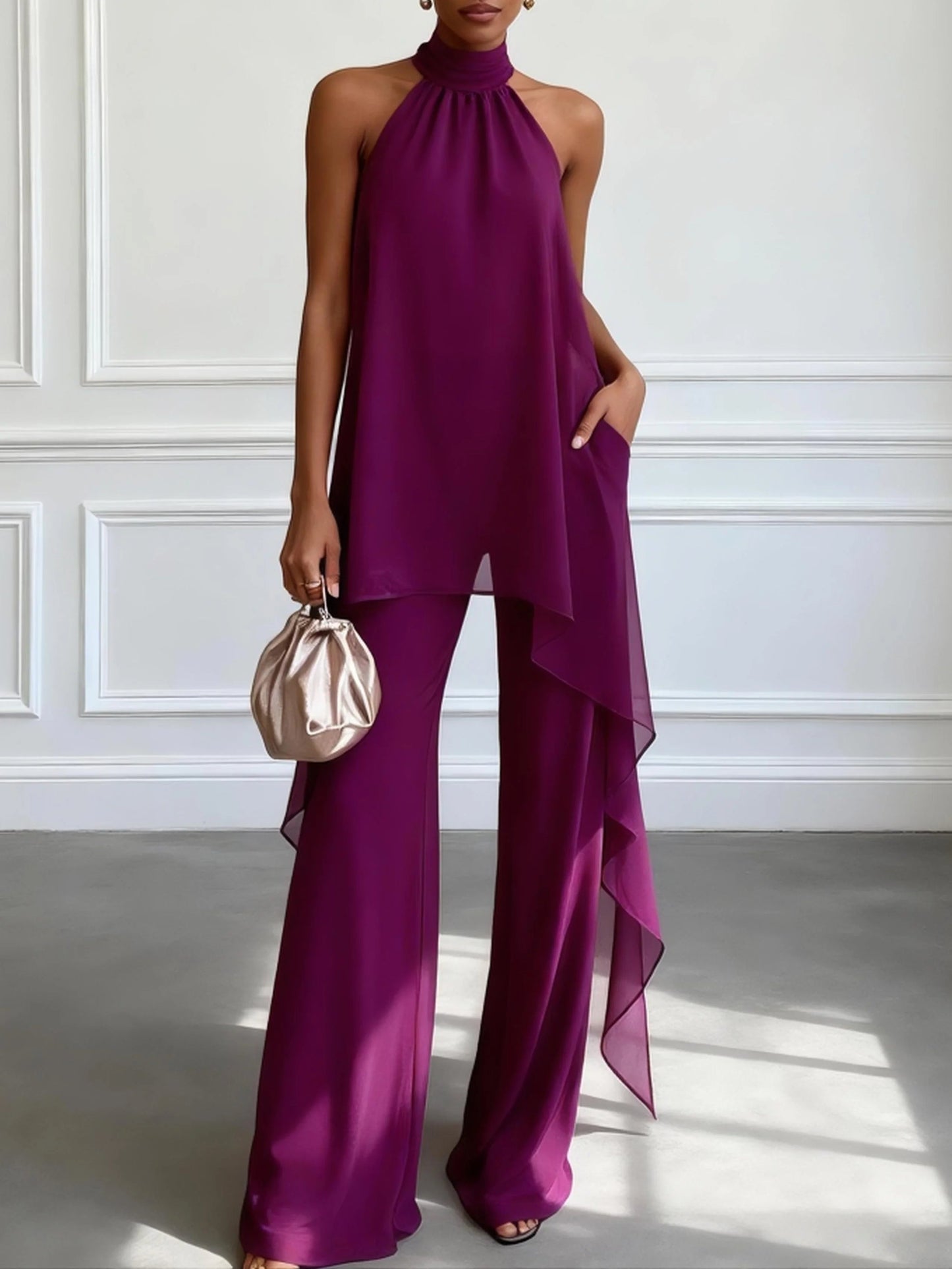ELIORA™ | ENSEMBLE COL HALTER ET PANTALON