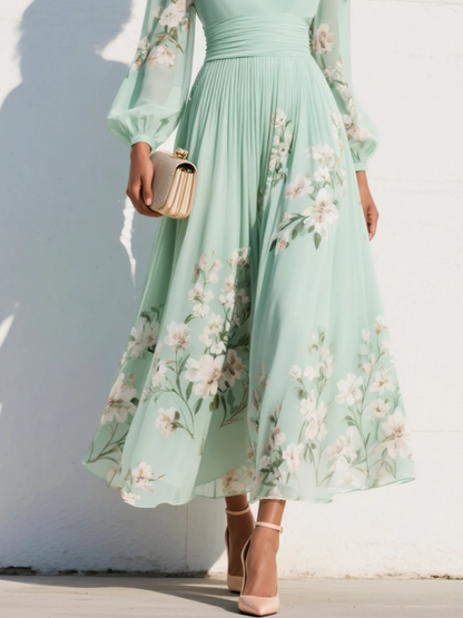 Sakura™ | Robe maxi plissée fleurie