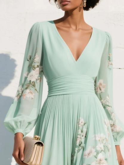 Sakura™ | Robe maxi plissée fleurie