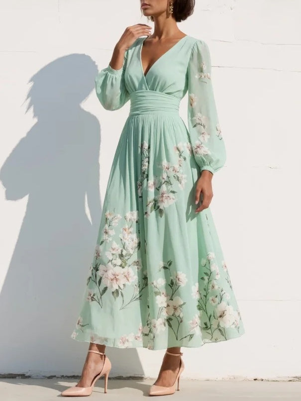 Sakura™ | Robe maxi plissée fleurie