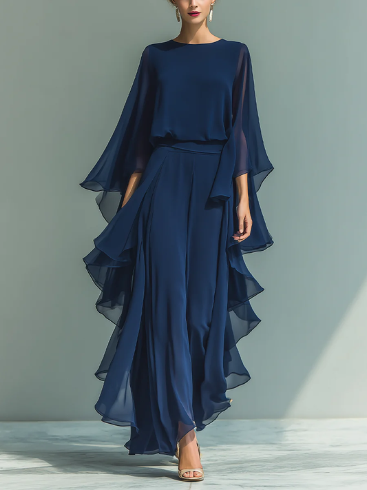 ZAYLIE™ | ENSEMBLE EN CHIFFON À VOLANTS