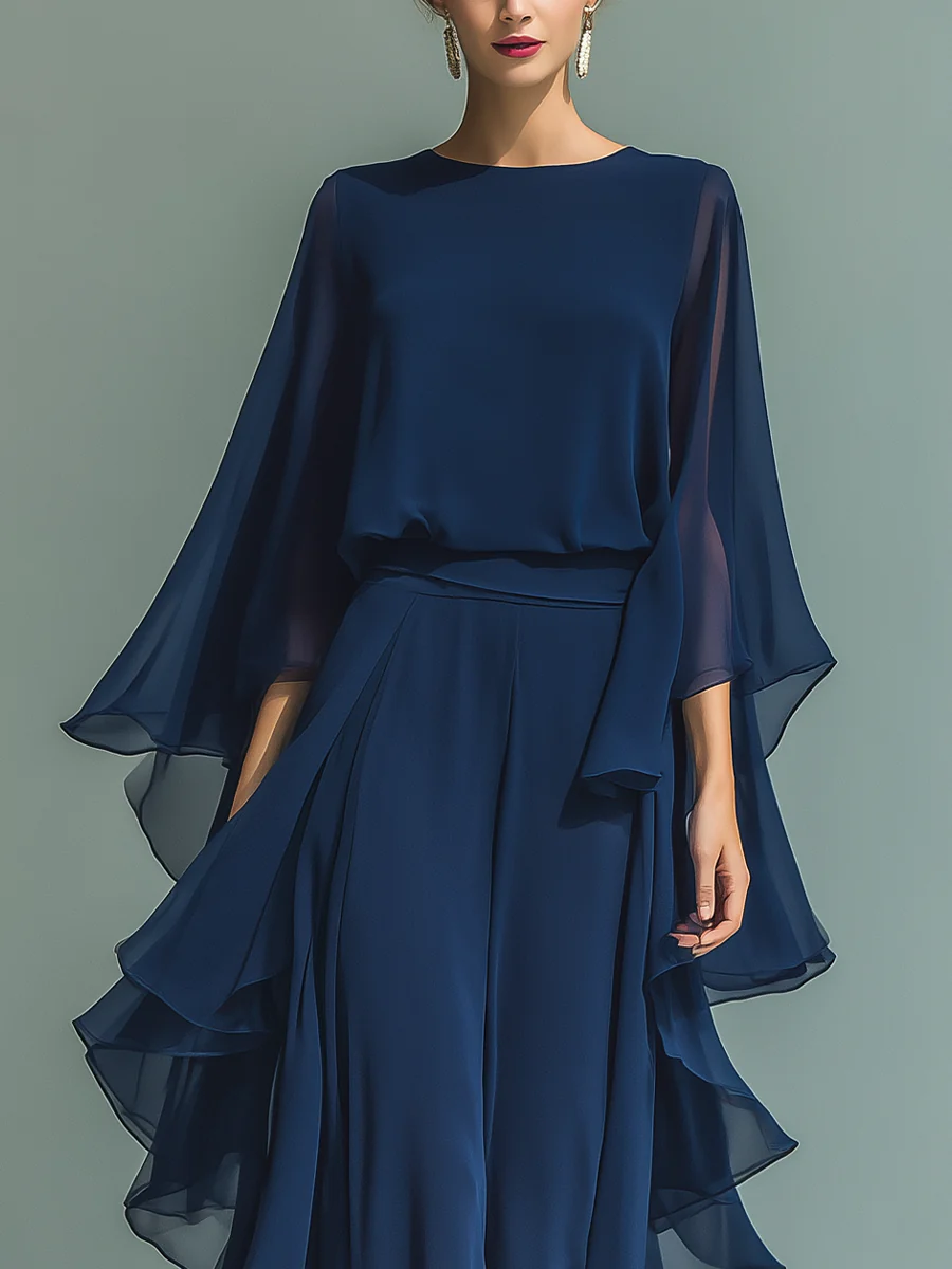 ZAYLIE™ | ENSEMBLE EN CHIFFON À VOLANTS