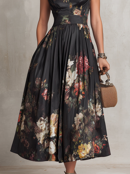 Violetta™ | Robe midi satinée plissée