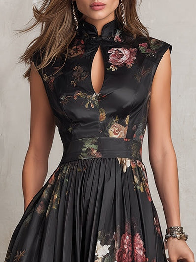 Keyhole™ | Robe midi plissée en satin