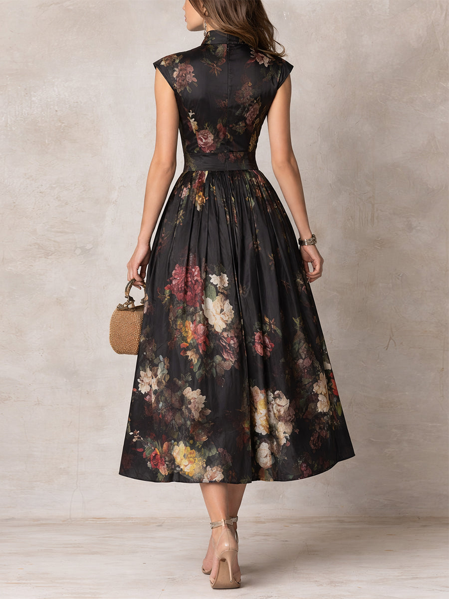 Violetta™ | Robe midi satinée plissée
