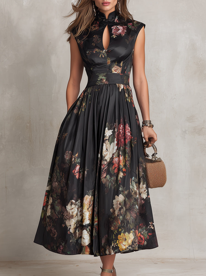 Violetta™ | Robe midi satinée plissée