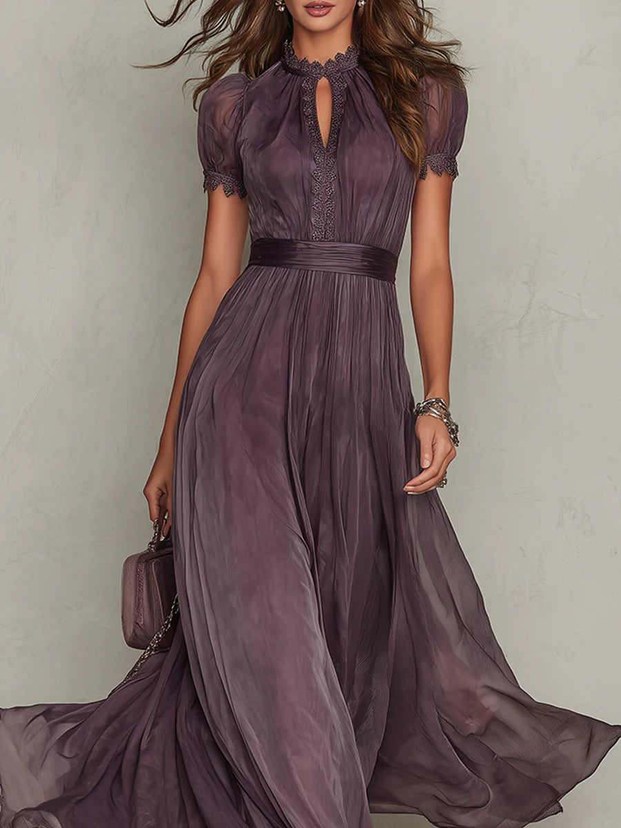 Cœur™ | Maxi-robe en mousseline et dentelle