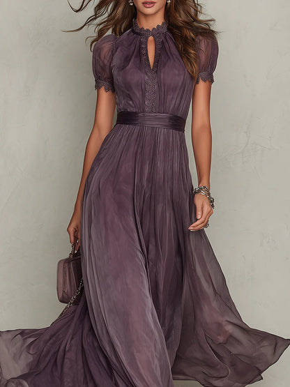 Flavia™ | Robe maxi en mousseline à encolure clé