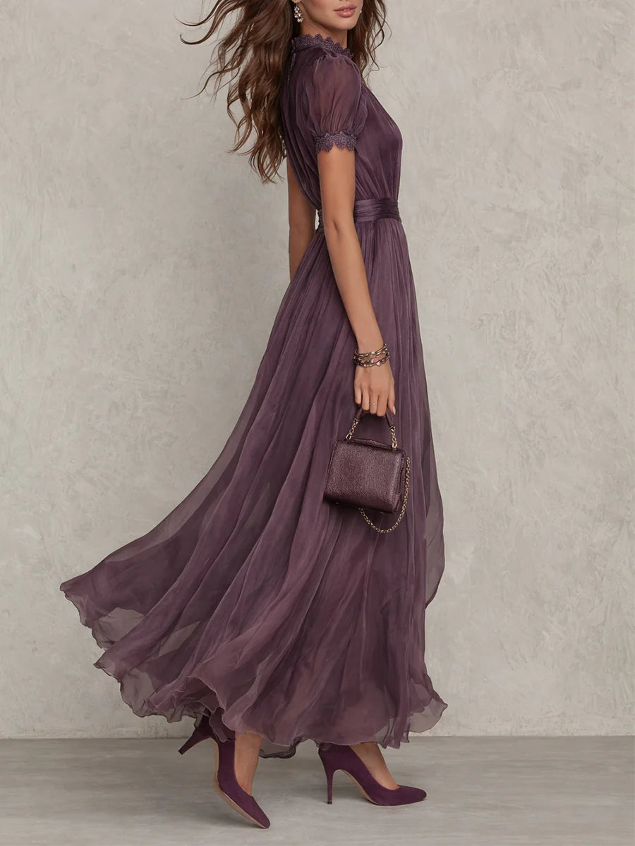 Flavia™ | Robe maxi en mousseline à encolure clé