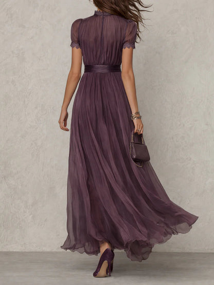 Cœur™ | Maxi-robe en mousseline et dentelle