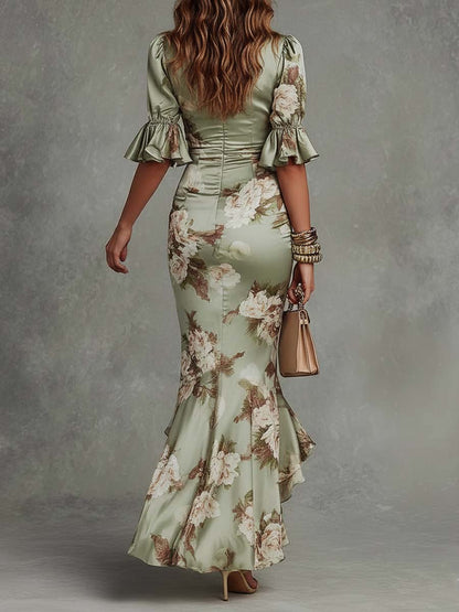 Anna™ | Robe longue satinée asymétrique