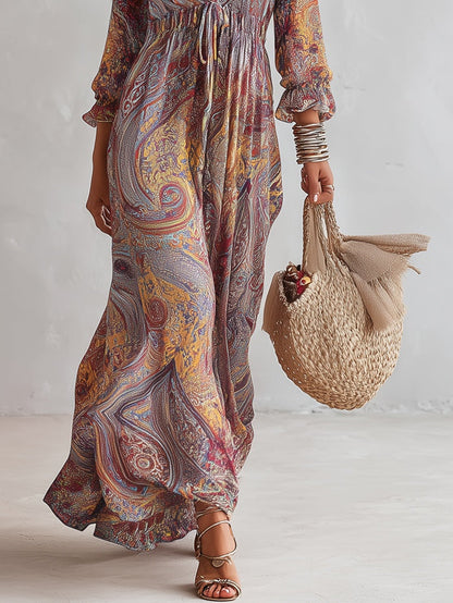 Cachemire™ | Robe longue en mousseline paisley