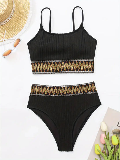 SHIFA™ | BIKINI CÔTELÉ TAILLE HAUTE