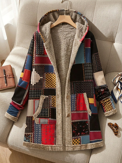 Etta | Manteau à capuche en patchwork