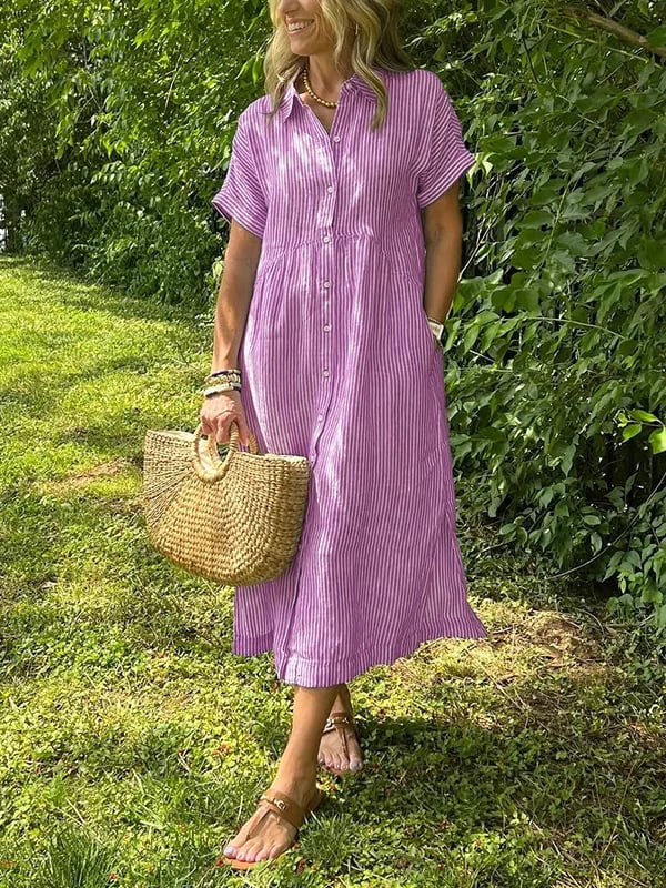 Cassie™ | Robe élégante à rayures