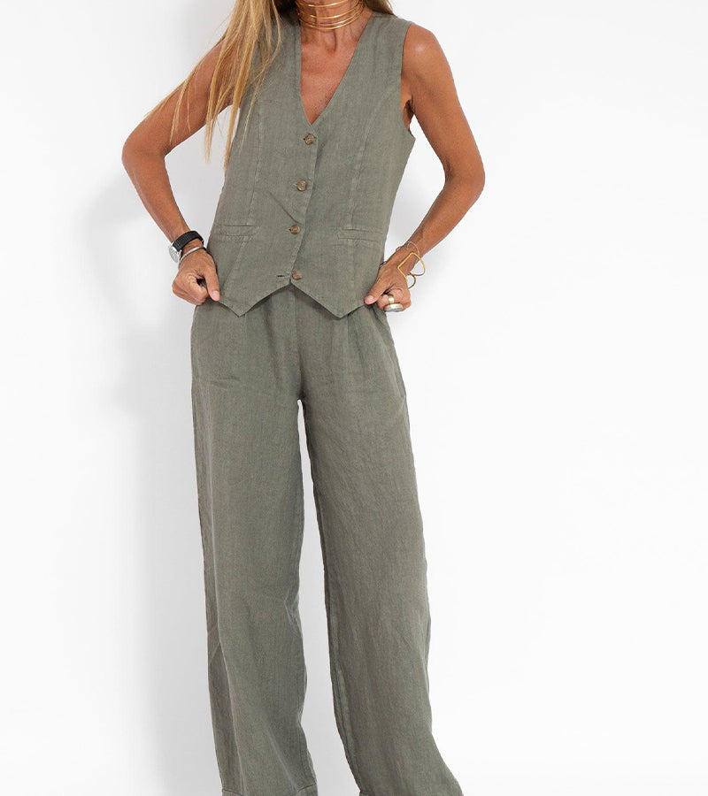Aira™ | Ensemble 2 pièces gilet &amp; pantalon large
