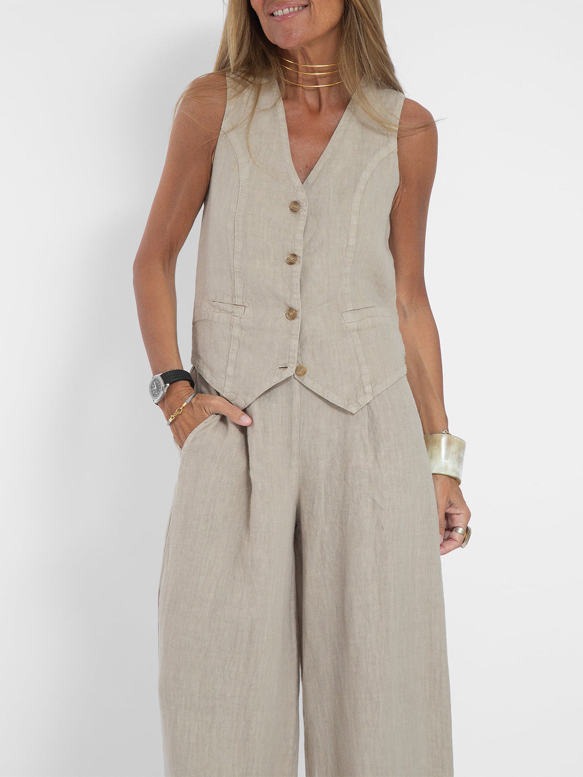 Aira™ | Ensemble 2 pièces gilet &amp; pantalon large