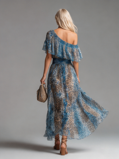 Wild™ | Robe longue léopard en mousseline