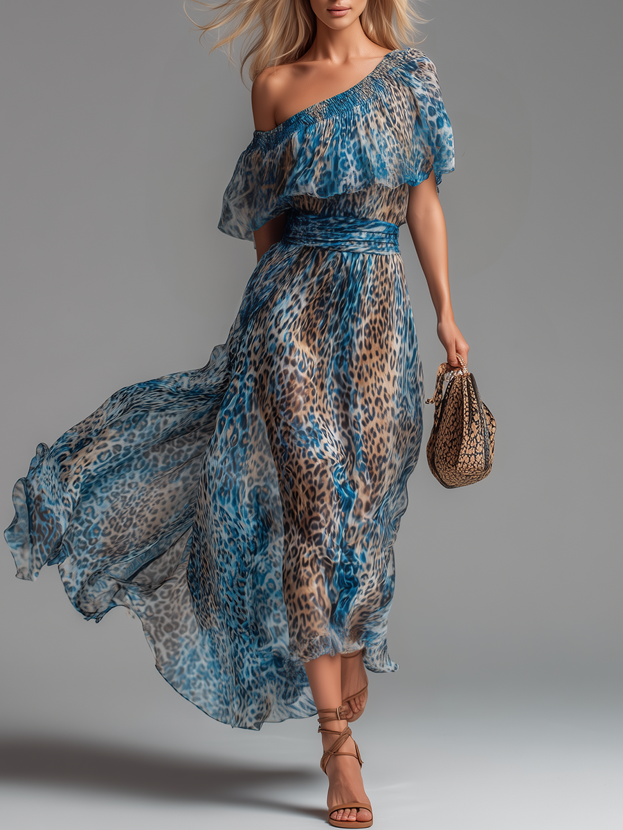 Wild™ | Robe longue léopard en mousseline