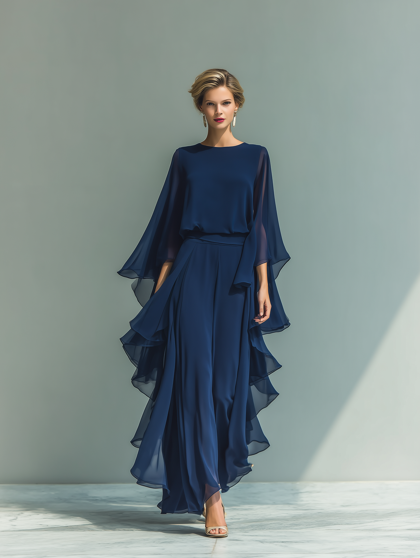 Sapphira™ | Ensemble Mousseline Bleu Marine