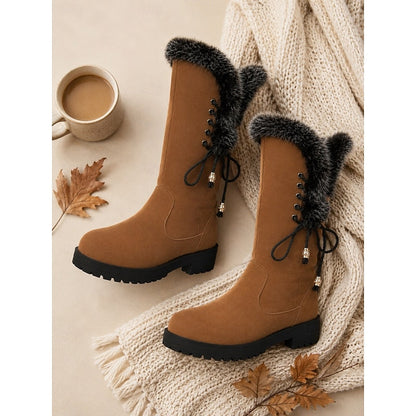 Meredith | Bottes d’hiver montant jusqu’aux genoux avec bordure en fourrure