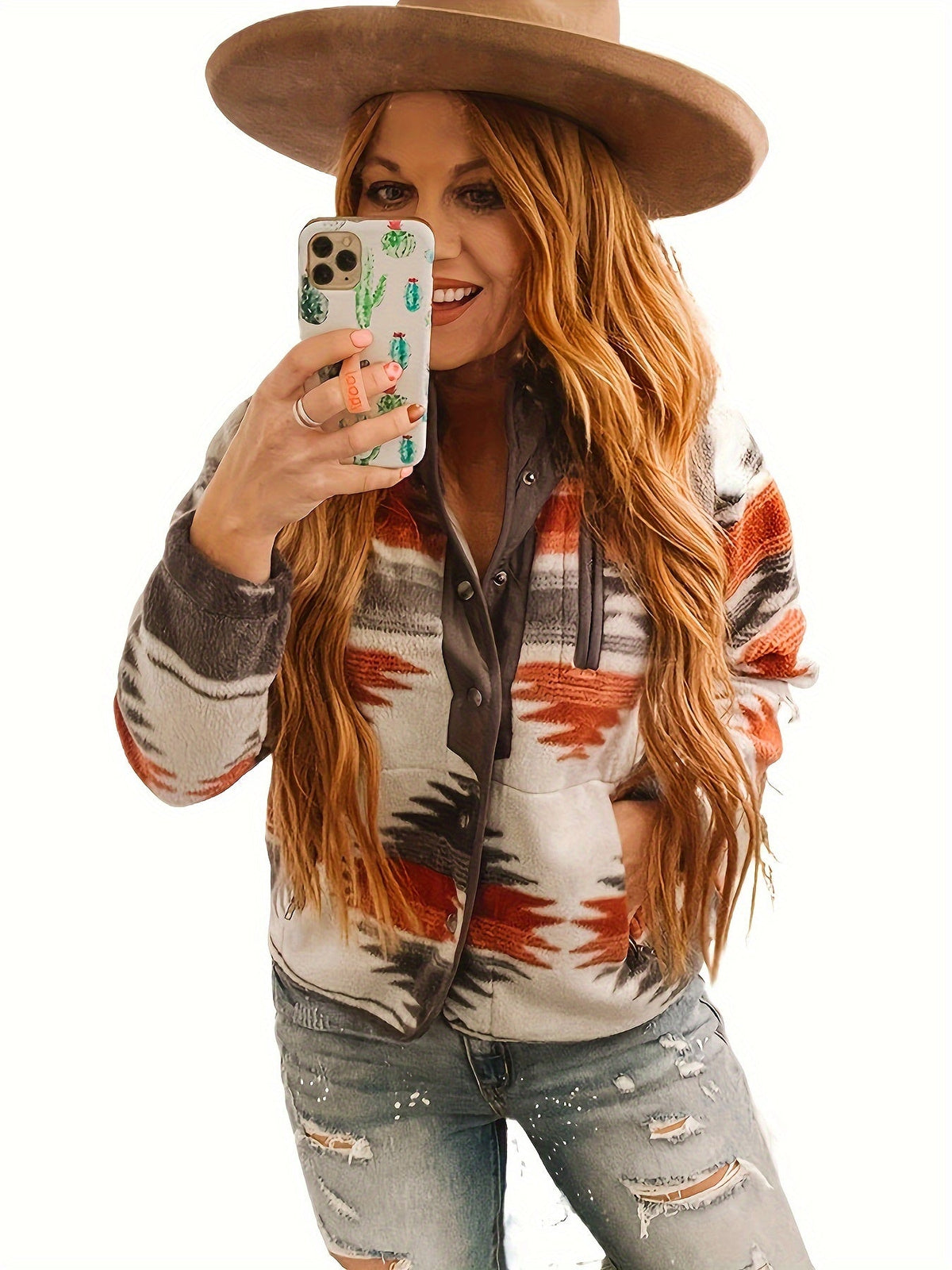 Sierra | Veste à motifs boutonnée sur le devant