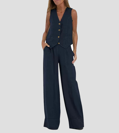 Aira™ | Ensemble 2 pièces gilet &amp; pantalon large