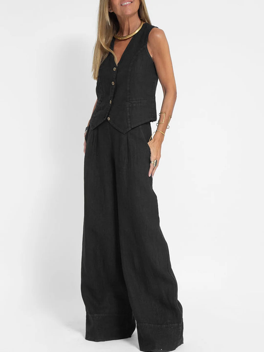 Aira™ | Ensemble 2 pièces gilet &amp; pantalon large