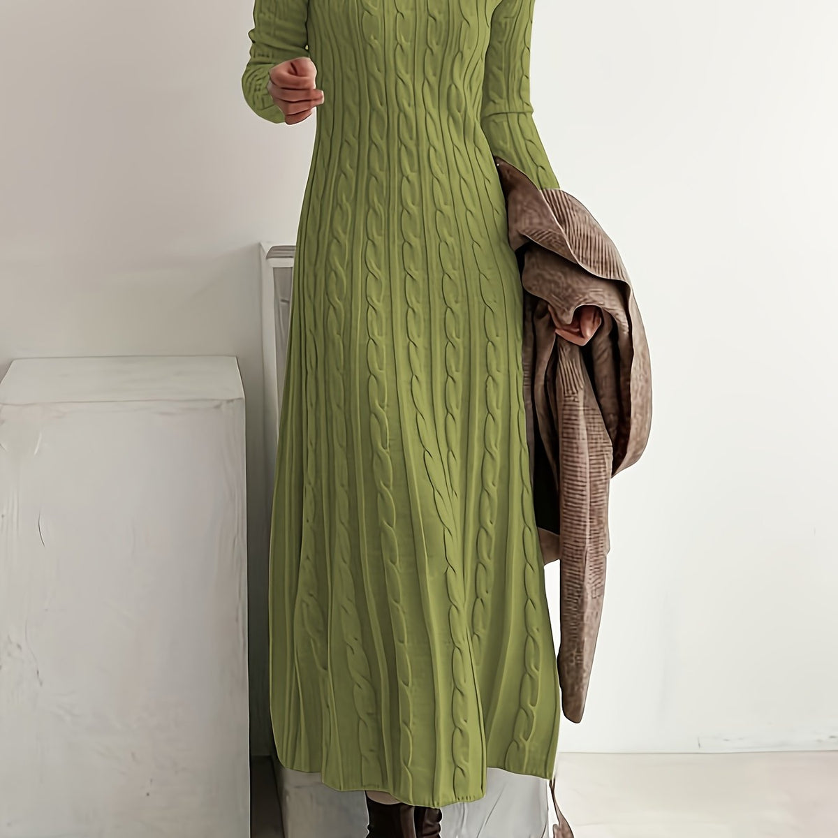 Lucinda | Robe longue en maille torsadée