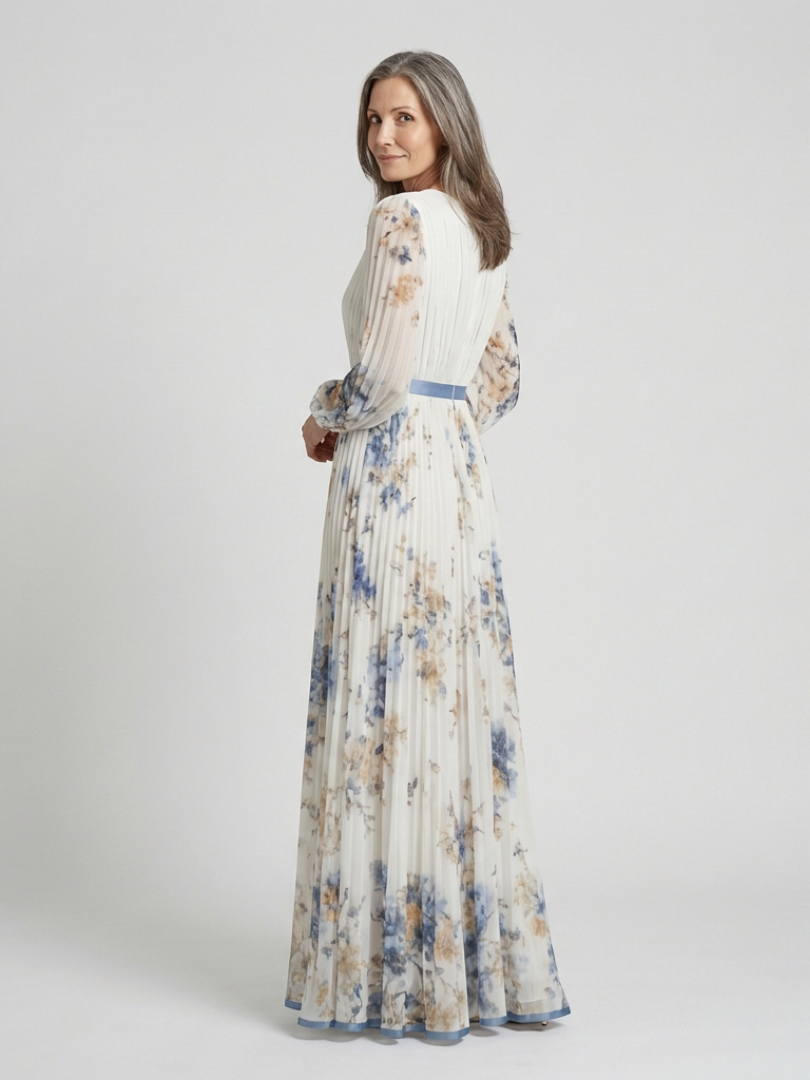 Agnès™ | Robe maxi fleurie col V