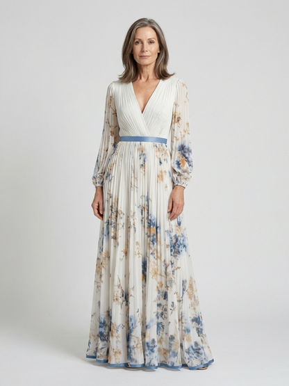 Agnès™ | Robe maxi fleurie col V