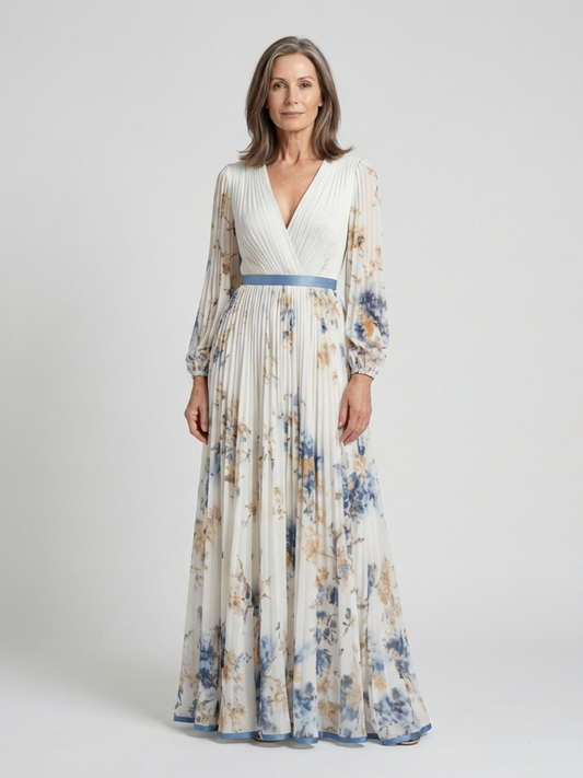 Agnès™ | Robe maxi fleurie col V