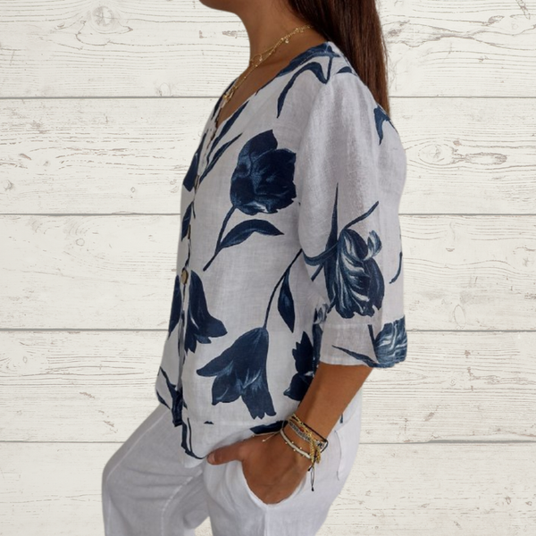 Despoina™ | Top fleuri boutonné