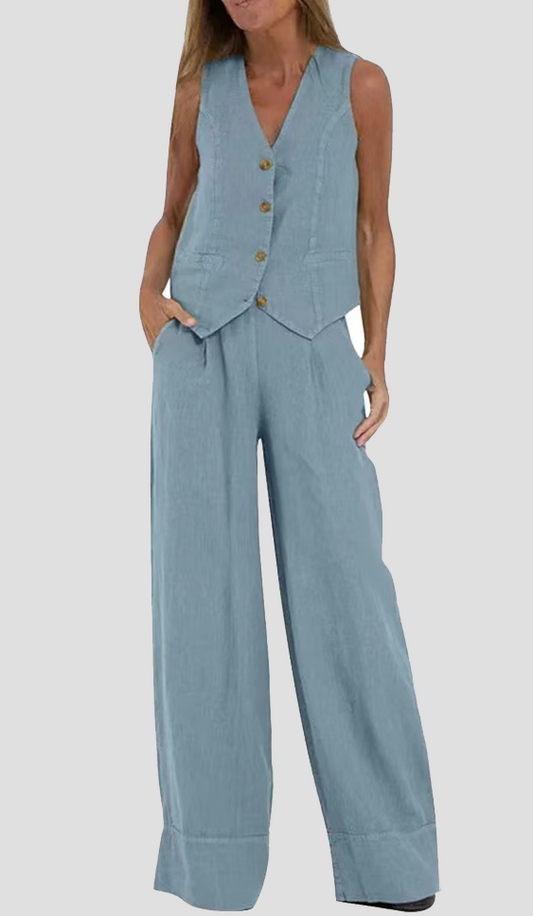 Aira™ | Ensemble 2 pièces gilet &amp; pantalon large