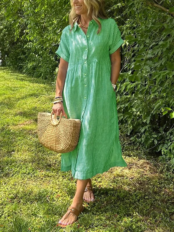 Cassie™ | Robe élégante à rayures