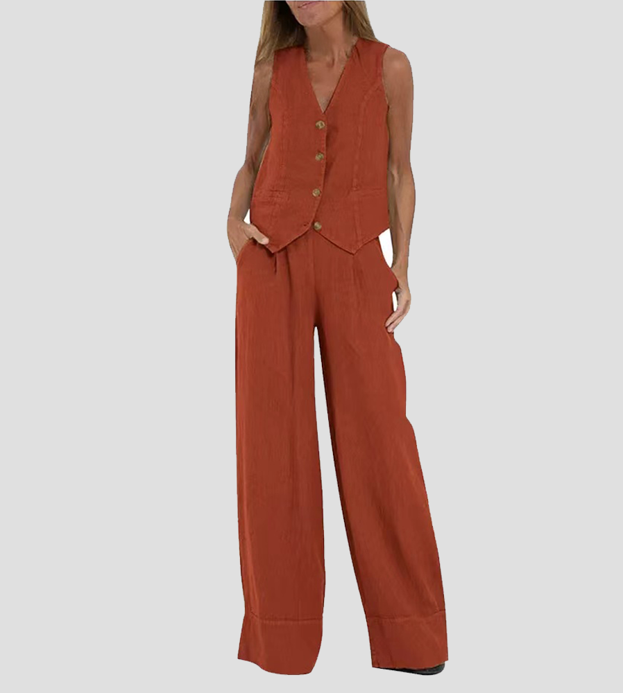 Aira™ | Ensemble 2 pièces gilet &amp; pantalon large