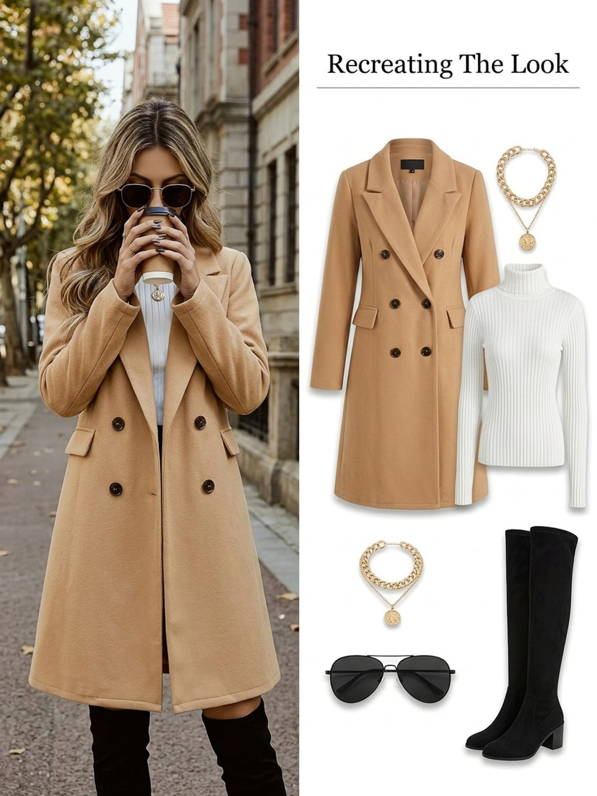 Helena | Manteau mi-long à double boutonnage