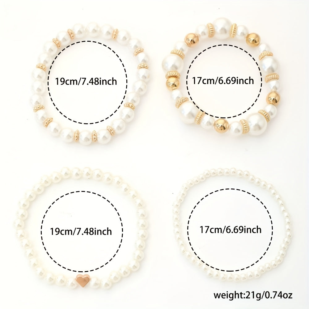 Florabelle™ | Set de bracelets avec perles et cœurs