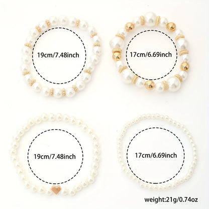 Florabelle™ | Set de bracelets avec perles et cœurs