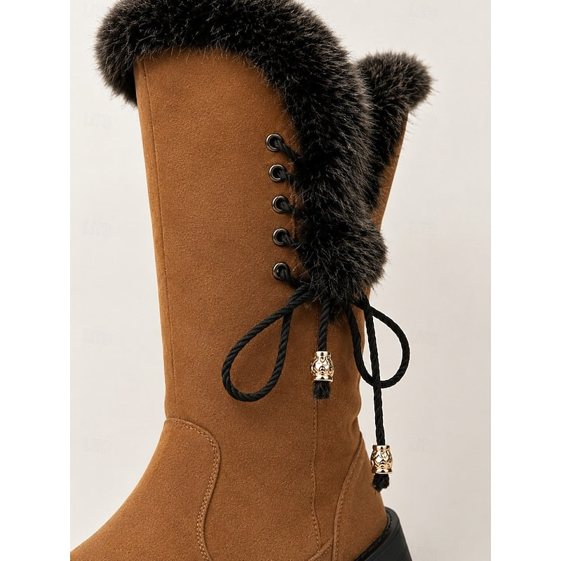 Meredith | Bottes d’hiver montant jusqu’aux genoux avec bordure en fourrure