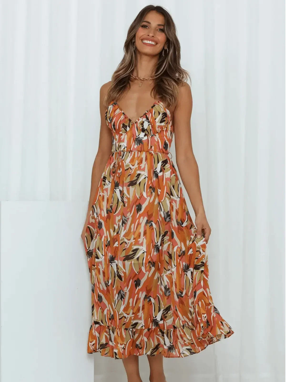 Chiara™ | Robe midi multicolore