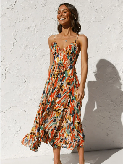 Chiara™ | Robe midi multicolore
