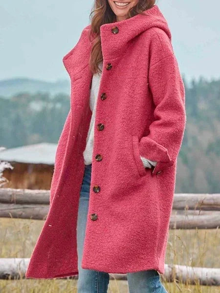 Audrey - Veste d'extérieur chaude à boutons, chic et confortable