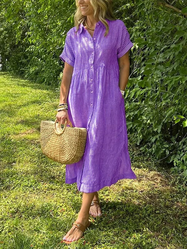 Cassie™ | Robe élégante à rayures