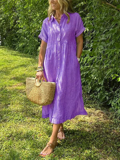 Cassie™ | Robe élégante à rayures