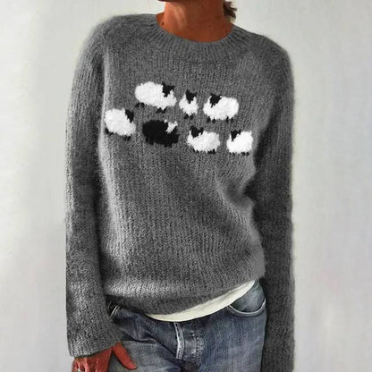 Lina™ - Pull à motif mouton, confortable et mignon